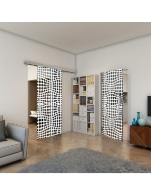 Pendeltür - Fineprint Model 162 Weiss auf Grauglas