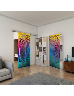 Pendeltür - Fineprint Model 173 Verlauf auf Grauglas