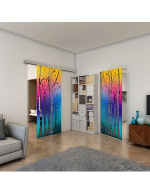 Pendeltür - Fineprint Model 182 Verlauf auf Grauglas