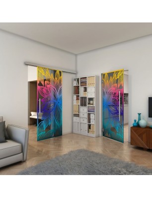 Pendeltür - Fineprint Model 184 Verlauf auf Grauglas