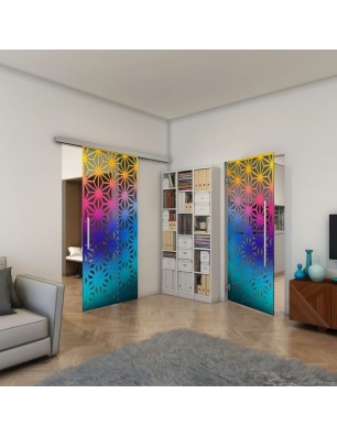 Pendeltür - Fineprint Model 187 Verlauf auf Grauglas