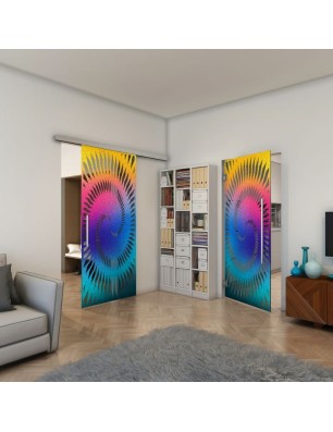 Pendeltür - Fineprint Model 197 Verlauf auf Grauglas