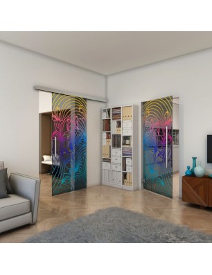 Pendeltür - Fineprint Model 200 Verlauf auf Grauglas