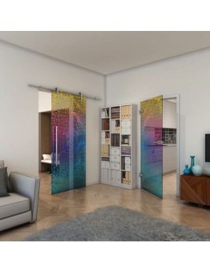 Ganzglastür - Fineprint Model 008 Verlauf auf Grauglas