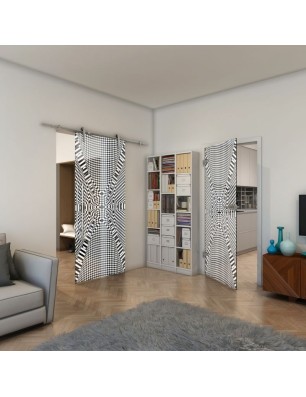 Ganzglastür - Fineprint Model 011 Weiss auf Grauglas