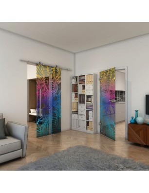 Ganzglastür - Fineprint Model 012 Verlauf auf Grauglas