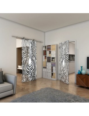 Ganzglastür - Fineprint Model 023 Weiss auf Grauglas