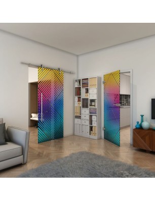 Ganzglastür - Fineprint Model 140 Verlauf auf Grauglas