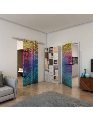 Ganzglastür - Fineprint Model 143 Verlauf auf Grauglas