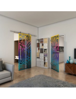 Ganzglastür - Fineprint Model 148 Verlauf auf Grauglas