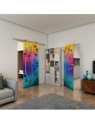 Ganzglastür - Fineprint Model 158 Verlauf auf Grauglas