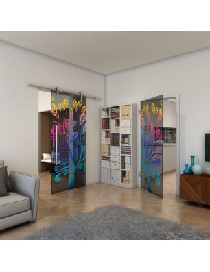 Ganzglastür - Fineprint Model 159 Verlauf auf Grauglas