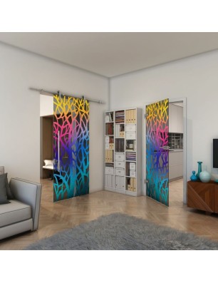 Ganzglastür - Fineprint Model 167 Verlauf auf Grauglas