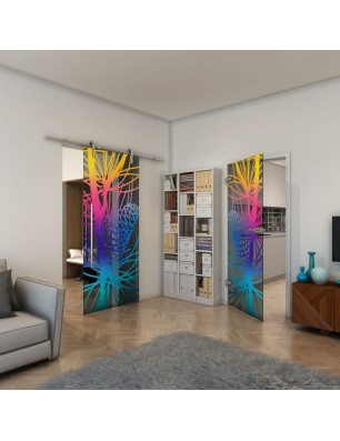 Ganzglastür - Fineprint Model 169 Verlauf auf Grauglas