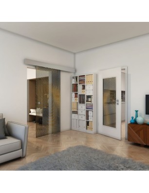 Lichtausschnitt - Fineprint Model 027 Gold auf Grauglas