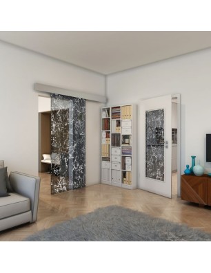 Lichtausschnitt - Fineprint Model 054 Weiss auf Grauglas