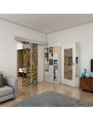 Lichtausschnitt - Fineprint Model 057 Gold auf Grauglas