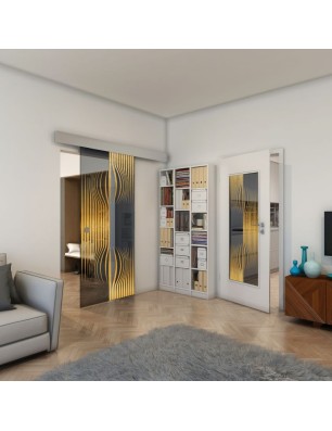 Lichtausschnitt - Fineprint Model 059 Gold auf Grauglas