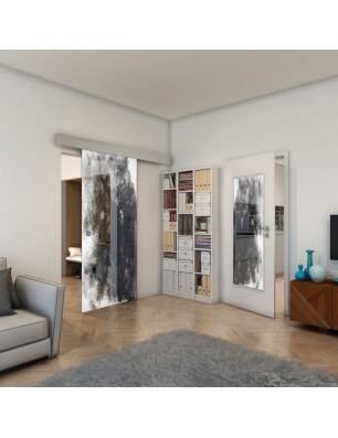 Lichtausschnitt - Fineprint Model 061 Weiss auf Grauglas