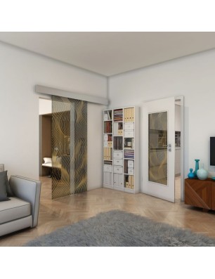 Lichtausschnitt - Fineprint Model 066 Gold auf Grauglas