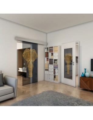 Lichtausschnitt - Fineprint Model 078 Gold auf Grauglas