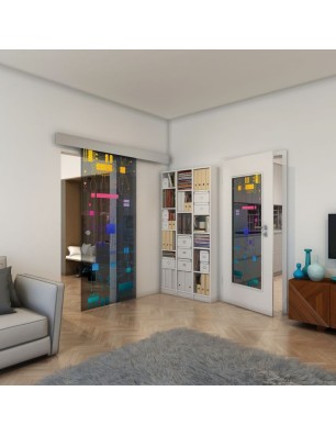 Lichtausschnitt - Fineprint Model 092 Verlauf auf Grauglas