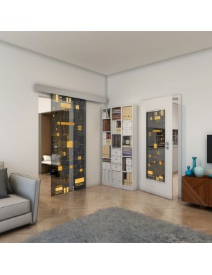 Lichtausschnitt - Fineprint Model 092 Gold auf Grauglas