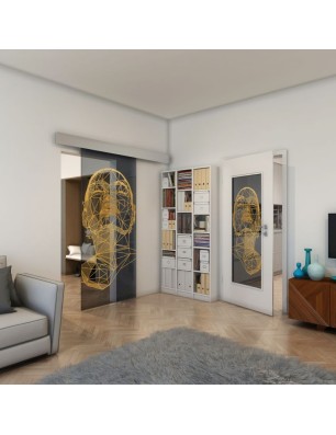 Lichtausschnitt - Fineprint Model 103 Gold auf Grauglas