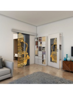 Lichtausschnitt - Fineprint Model 106 Gold auf Grauglas