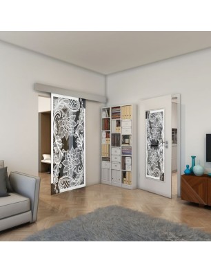 Lichtausschnitt - Fineprint Model 108 Weiss auf Grauglas