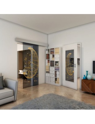 Lichtausschnitt - Fineprint Model 113 Gold auf Grauglas