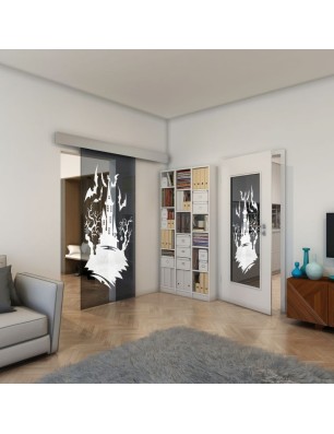 Lichtausschnitt - Fineprint Model 114 Weiss auf Grauglas