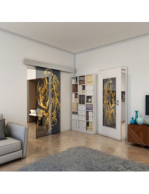 Lichtausschnitt - Fineprint Model 116 Gold auf Grauglas