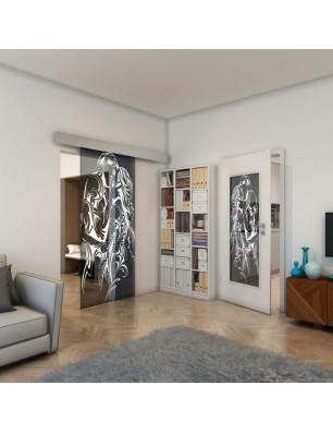 Lichtausschnitt - Fineprint Model 116 Weiss auf Grauglas