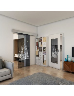 Lichtausschnitt - Fineprint Model 119 Weiss auf Grauglas