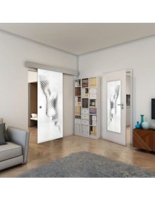 Lichtausschnitt - Fineprint Model 120 Weiss auf Grauglas