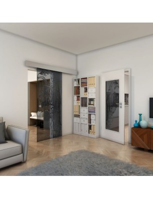 Lichtausschnitt - Fineprint Model 122 Schwarz auf Grauglas