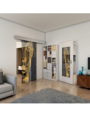 Lichtausschnitt - Fineprint Model 123 Gold auf Grauglas