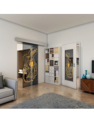 Lichtausschnitt - Fineprint Model 126 Gold auf Grauglas