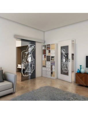 Lichtausschnitt - Fineprint Model 126 Weiss auf Grauglas