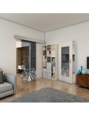 Lichtausschnitt - Fineprint Model 155 Weiss auf Grauglas