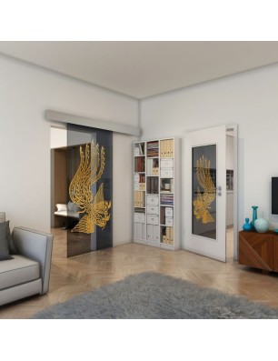 Lichtausschnitt - Fineprint Model 157 Gold auf Grauglas