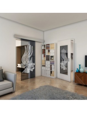 Lichtausschnitt - Fineprint Model 157 Weiss auf Grauglas