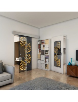 Lichtausschnitt - Fineprint Model 163 Gold auf Grauglas