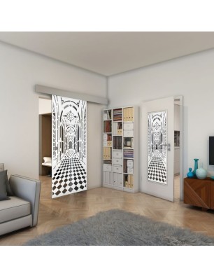 Lichtausschnitt - Fineprint Model 181 Weiss auf Grauglas