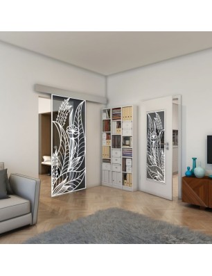 Lichtausschnitt - Fineprint Model 195 Weiss auf Grauglas