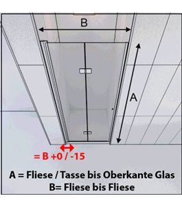 Duschtüren Crato 03 - Falttür - Schwarz - Klarglas