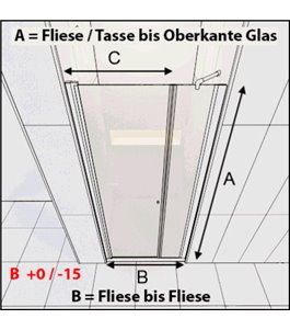 Duschtüren Cali 14 - Pendeltür - Chrom - Klarglas