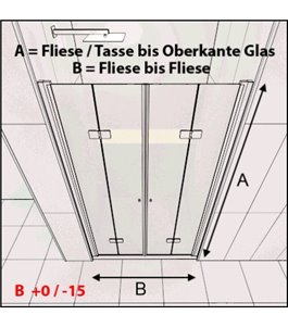 Duschtüren Crato-12 - aussenöffnend - Schwarz - Grauglas