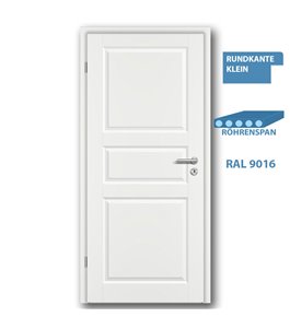 Türblatt STILE K3 Weisslack RAL 9016 - kleine Rundkante